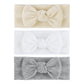 Oneninedream 4 ' Baby Girls Hairband With Bows - 3Pcs Gray White Beige (Handmade Soft Headwraps Baby Hair Accessories For Infan