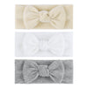 Oneninedream 4 ' Baby Girls Hairband With Bows - 3Pcs Gray White Beige (Handmade Soft Headwraps Baby Hair Accessories For Infan