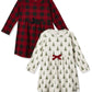 Touched By Nature Girls, Toddler, Baby And Womens Organic Cotton Short-Sleeve And Long-Sleeve Dresses, Tree Plaid Long Sleeve, 1