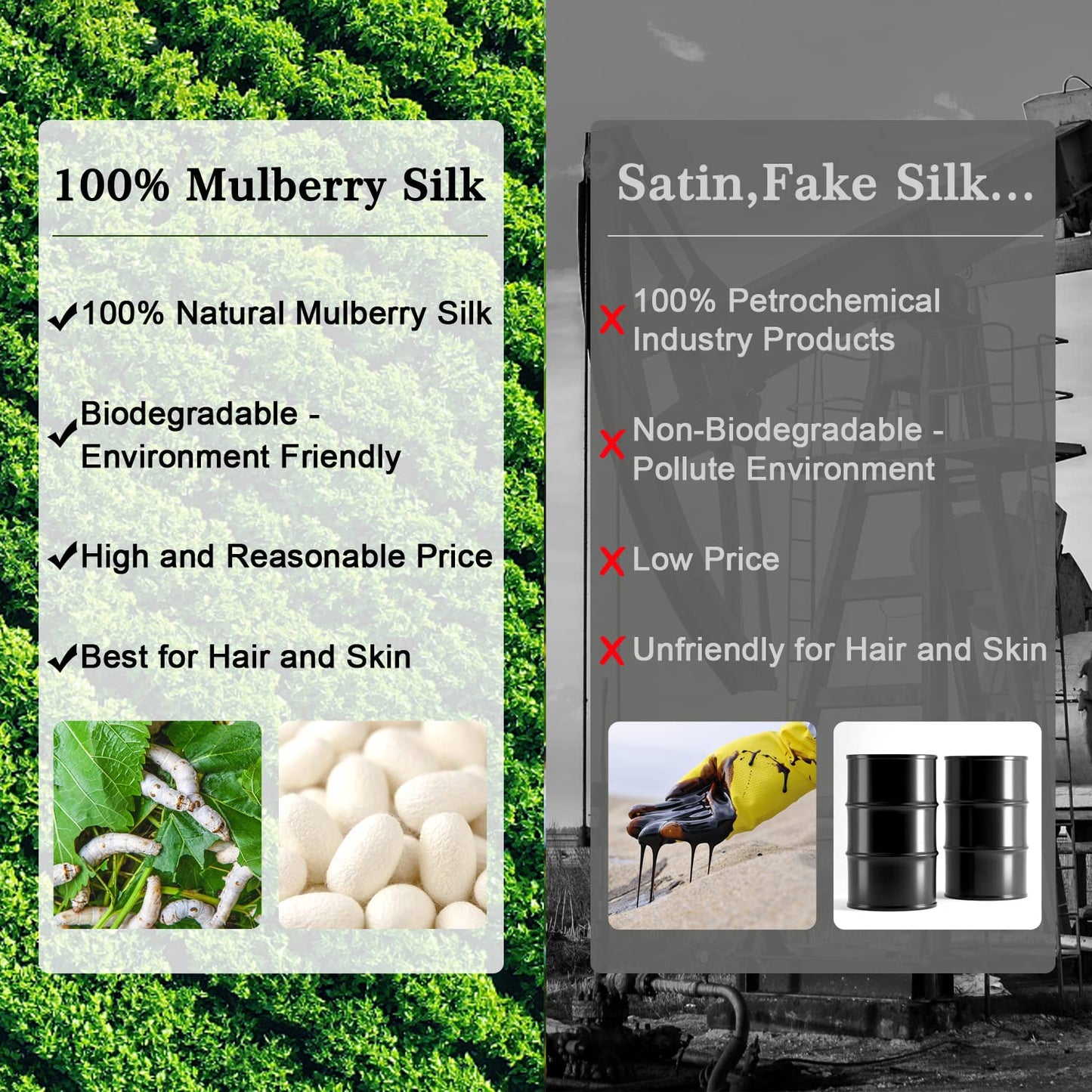 Zimasilk 100% Mulberry Silk Pillowcase For Hair And Skin,With Hidden Zipper,Both Side 19 Momme Silk, 1Pc (Body 20'X54', Taupe)