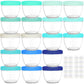 Youngever 18 Sets Baby Food Storage, 4 Ounce Baby Food Containers With Lids, 9 Coastal Colors, With Lids Labels