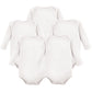 Hudson Baby Unisex Baby Cotton Long-Sleeve Bodysuits, White, 0-3 Months Us