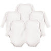 Hudson Baby Unisex Baby Cotton Long-Sleeve Bodysuits, White, 0-3 Months Us