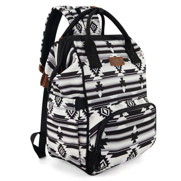 Wrangler Aztec Backpack Organized Daypack Travel Baby Bag with Stroller Strap and Side Bottle Pockets WG2204-9110DBR