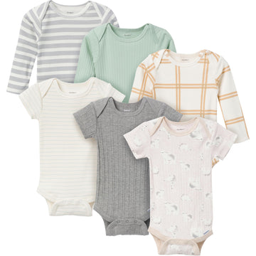 Gerber Unisex Baby Multi-Pack Onesies Bodysuits (Short And Long Sleeve), Polar Bear, 3-6 Months