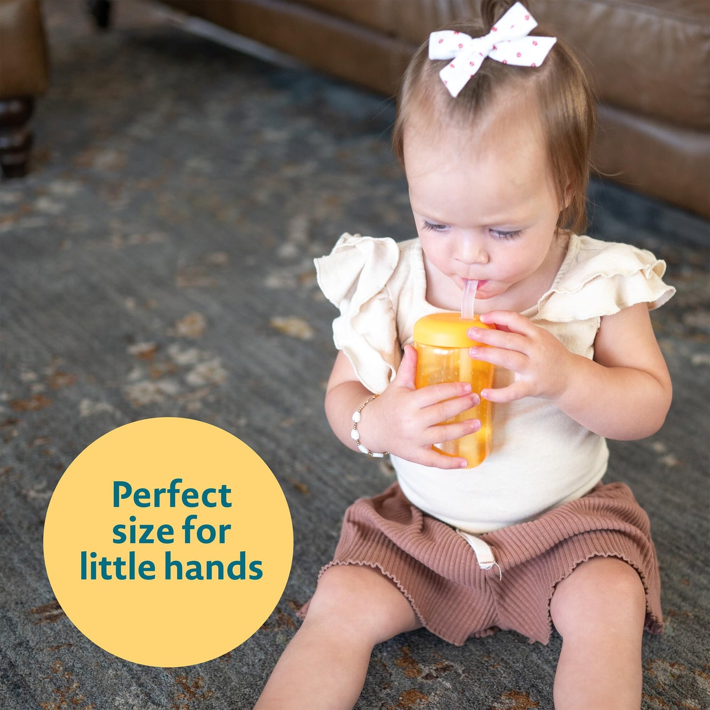 The First Years Squeeze & Sip Toddler Straw Cups - Squeezable Transition Sippy Cup with Silicone Straw - Toddler Feeding Supplie