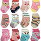 Trendy Dukaan KidS/BabyS Cotton Grip Ankle Length Socks (Colors And Design May Vary, Pack Of 4, 612 Months, Multicolor)