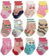 Trendy Dukaan KidS/BabyS Cotton Grip Ankle Length Socks (Colors And Design May Vary, Pack Of 4, 612 Months, Multicolor)