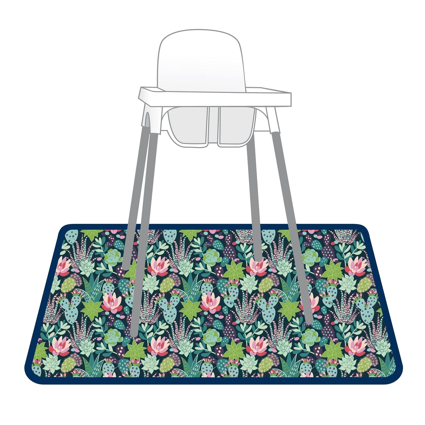 Bapronbaby Desert Floral Splash Mat - Waterproof Catch-All For Under High Chairs, Floors, Tables, Playtime Or Arts & Crafts - Ma