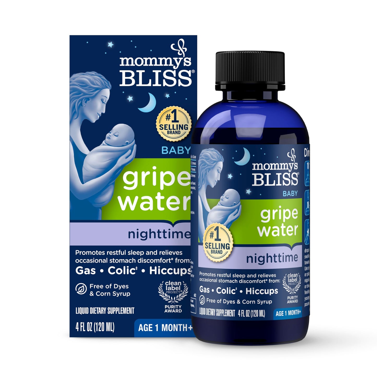 Mommys Bliss, Bottle, Mommys Bliss Night Time Gripe Water for Babys Tummy Trouble - Relieves Occasional Infant Stomach Discom