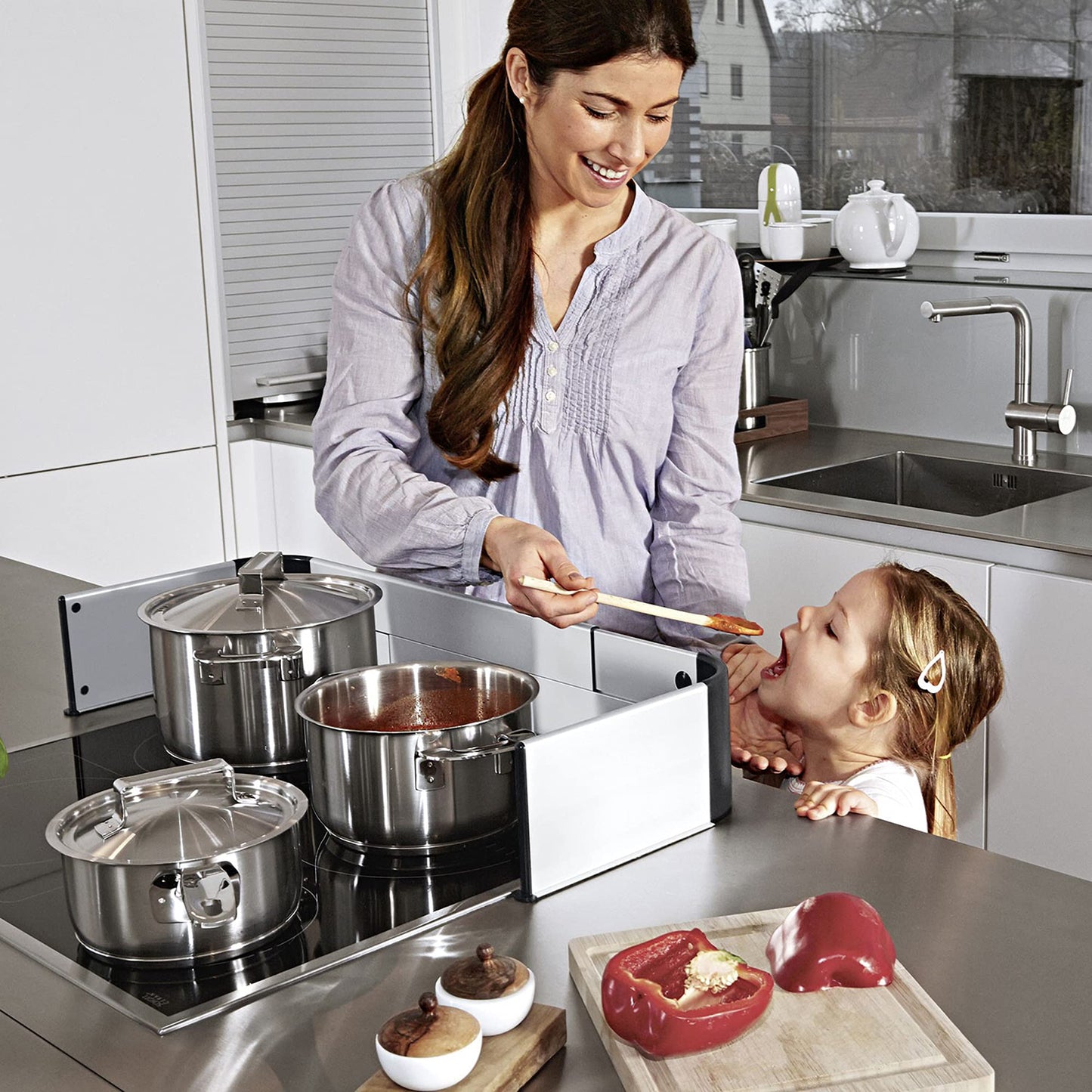 Qdos Safety Adhesive Aluminum Stove Guard - Complements Modern Kitchen Designs - Fits Cooktops & Most Freestanding Stoves - Prot