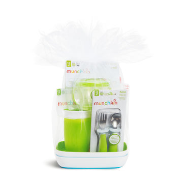 Munchkin 1St Birthday Baby/Toddler Gift Set, Includes Sippy Cups, Plates, Feeding Utensils, Snack Catcher, Bath Toy And Teether,