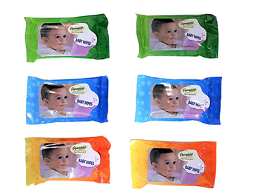 Dependable Industries 6 Piece Travel Size 10 Pack Baby Wipes Fits In Purse Diaper Bag & Glove Compartment Children'S Hands And F