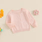 Infant Baby Girl Cardigan Sweater Long Sleeve Button Up Knit Sweatshirt Jacket Toddler Baby Girl Fall Outfits (Pink, 4-5 Years)