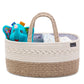 Yeayee Baby Diaper Caddy Organizer, Portable Nursery Storage Basket With Changeable Compartments, 100% Cotton Woven Rope Baskets