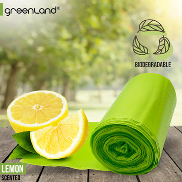 Greenland Biodegradable Diaper Pail Bags Compatible With Ubbi - Lemon Scented (75 Bags, 13 Gallons)