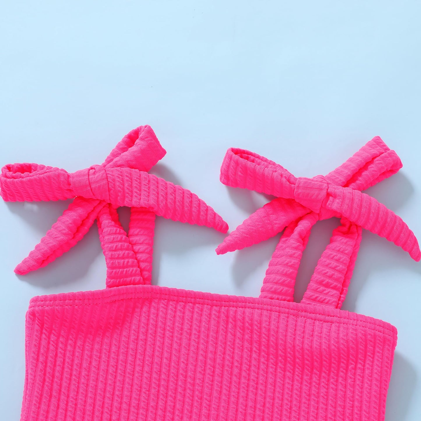 Younger Tree Toddler Girls Two Pieces Swimsuit Color Block Stripe Swimwear Summer Beach Bathing Suit 18M-5T(Pink 6-7T)