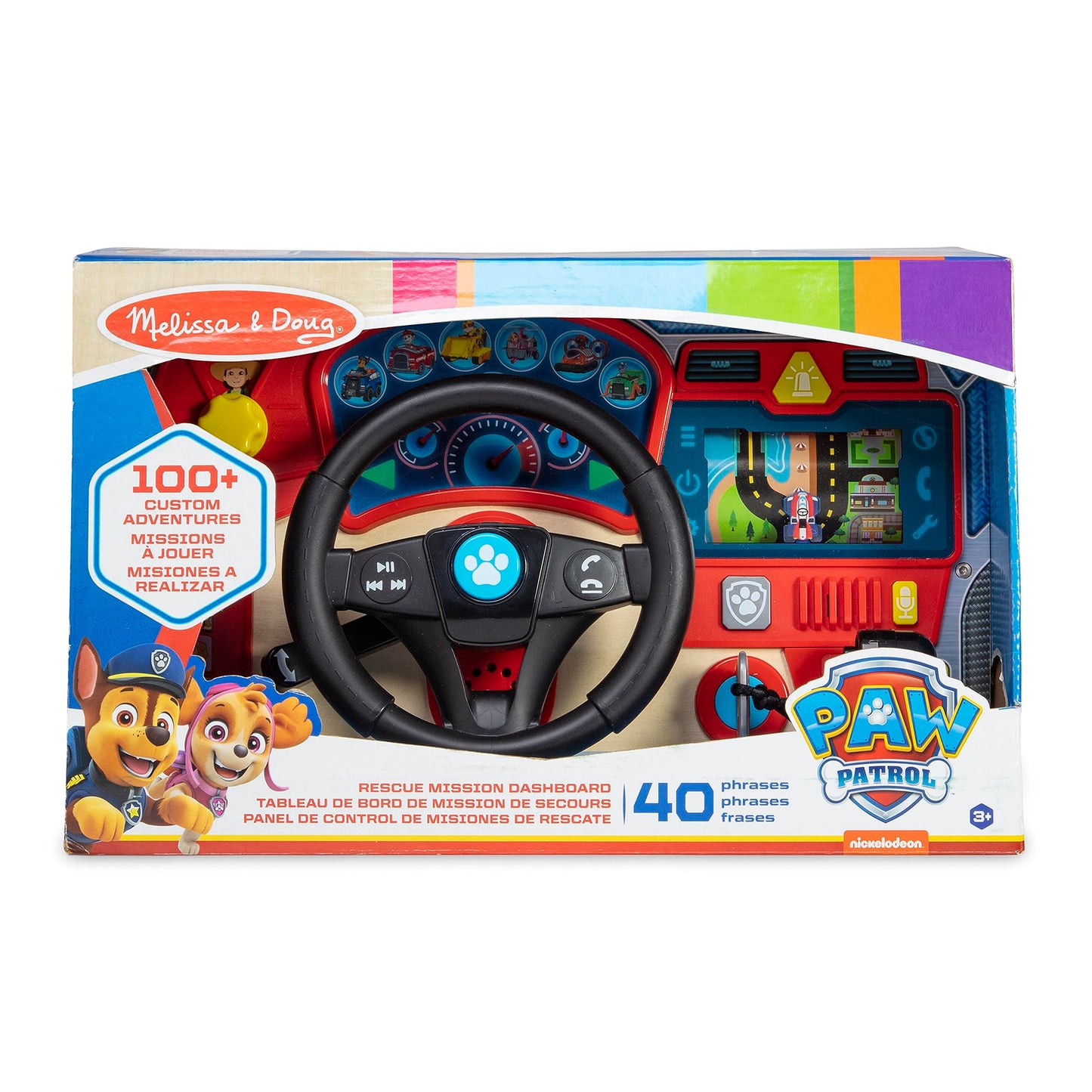Melissa & Doug PAW Patrol Rescue Mission Wooden Dashboard - Kids Activity Board, Toddler Sensory Toys, Pretend Play Driving Toy,