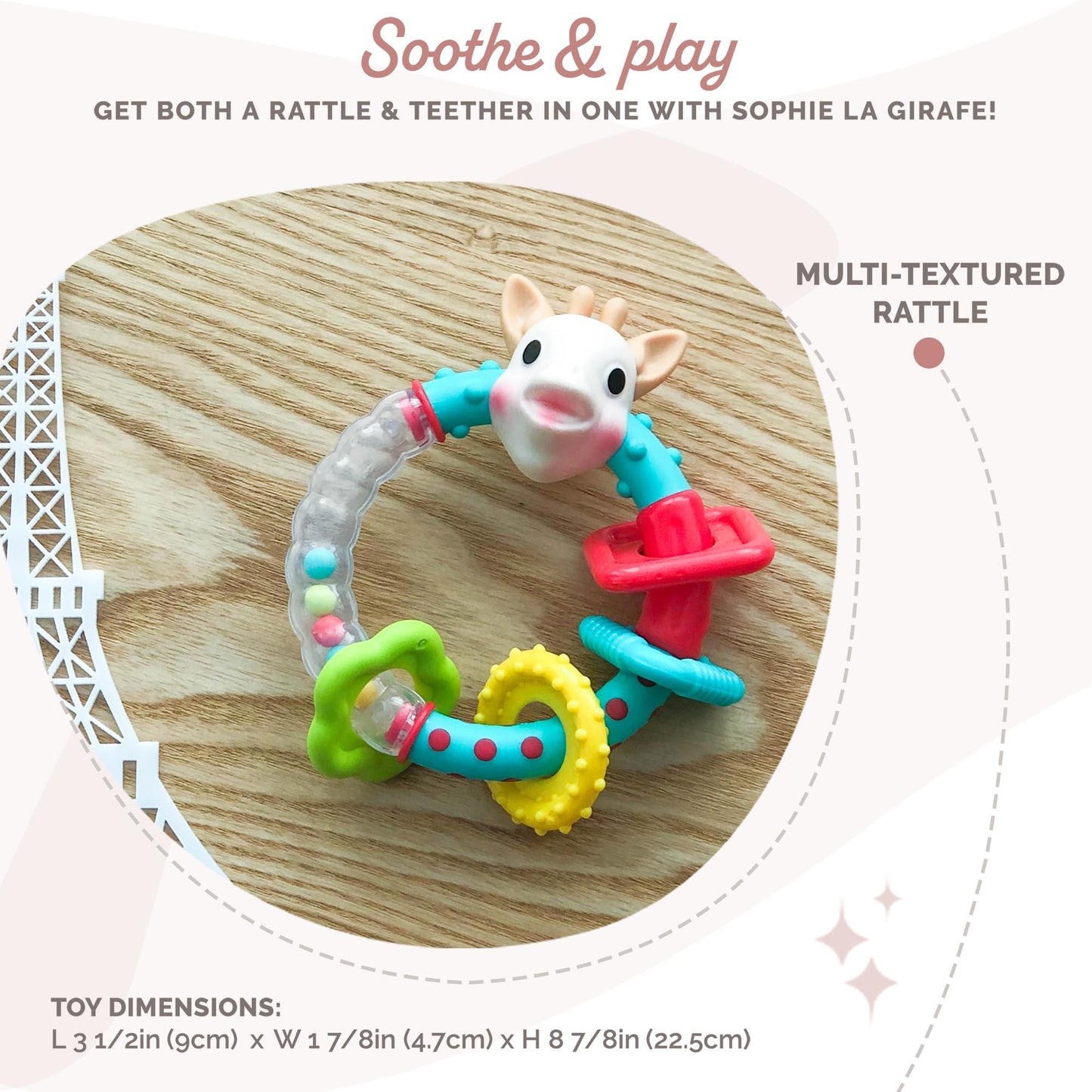 Sophie la girafe | Multi-Textured Rattle | Light & Easy to Grasp | Awaken All 5 Senses