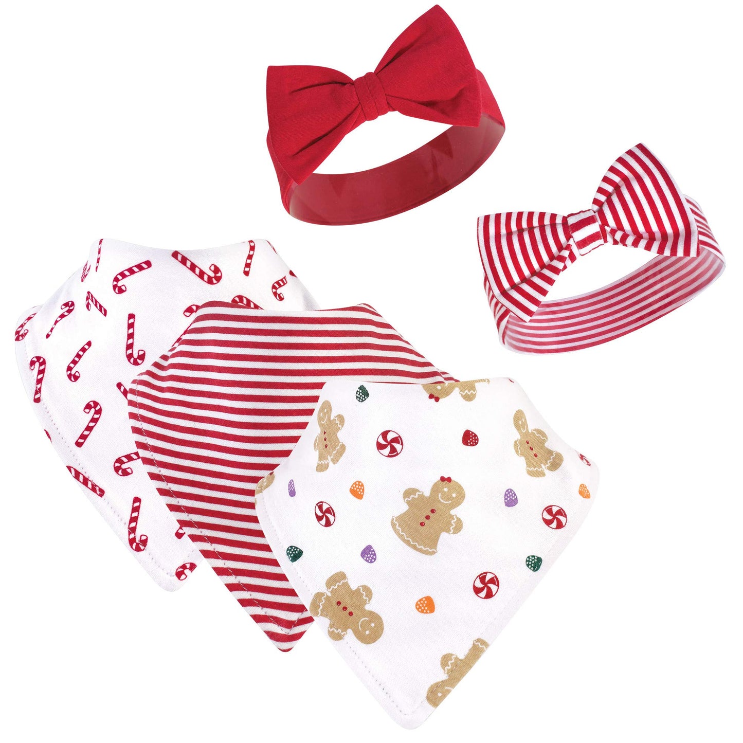 Hudson Baby Unisex Baby Cotton Bib And Headband Or Caps Set, Sugar Spice, One Size