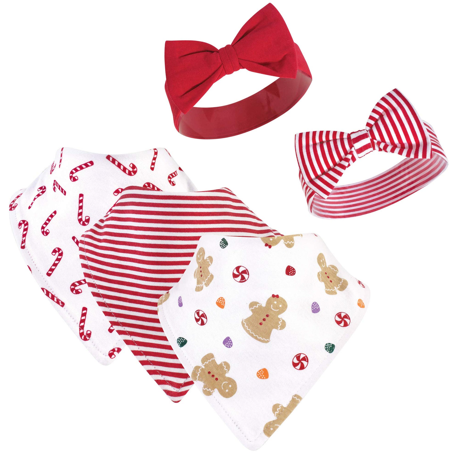 Hudson Baby Unisex Baby Cotton Bib And Headband Or Caps Set, Sugar Spice, One Size