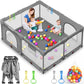 Foldable Playpen For Babies And Toddlers: 71' L X 59' W X 27' H, Large Kids Play Yard, Portable For Indoor And Outdoor Play A