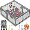 Foldable Playpen For Babies And Toddlers: 71' L X 59' W X 27' H, Large Kids Play Yard, Portable For Indoor And Outdoor Play A