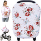 Baby Car Seat Covers - Stroller Canopy Breastfeeding Covers, Multi-Use Carseat Canopy, For Boys And Girls Shower Gift (Print Flo