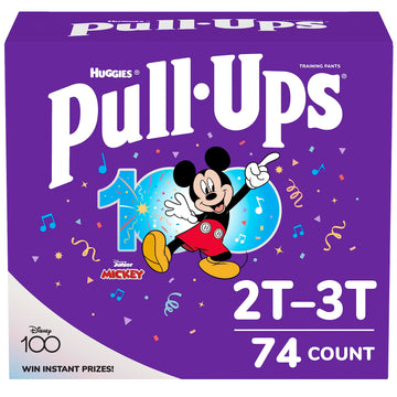 Pull-Ups Boys' Potty Training Pants Training Underwear Size 4, 2T-3T, 74 Ct