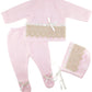 Escalett Layette Newborn Baby Knitted Clothes Set, Coming Home Infant Knit Outfit For Boys And Girls (1136, Pink, Preemie)
