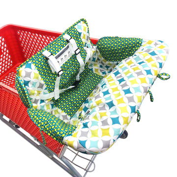 Baby Children Covers Shopping Cart Cushion For Infant Supermarket Cart Cover Protector (Green Star)