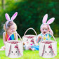 Easter Eggs Basket, Fluffy Bunny Baskets Cute Plush Rabit Basket With Foldable Bunny Ears, Easter Egg Hunts Easter Theme Party S