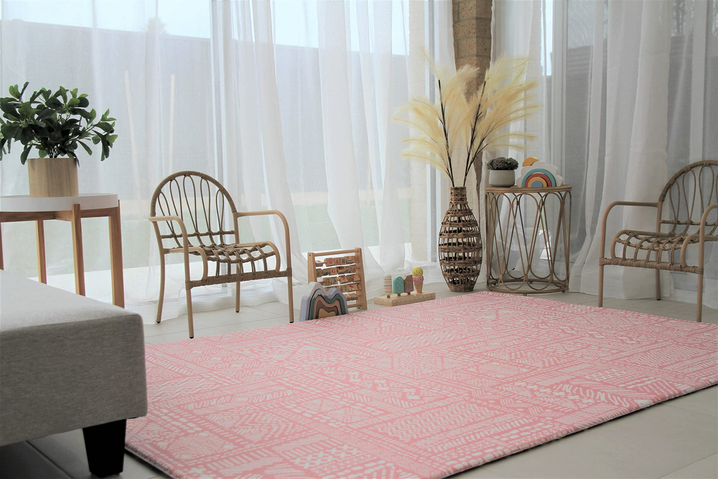 Cushmat Stylish Reversible Foam Play Mat (Large, Explorer - Ash Rose) - Soft, Waterproof, Durable Play Mat For Infants, Babies,