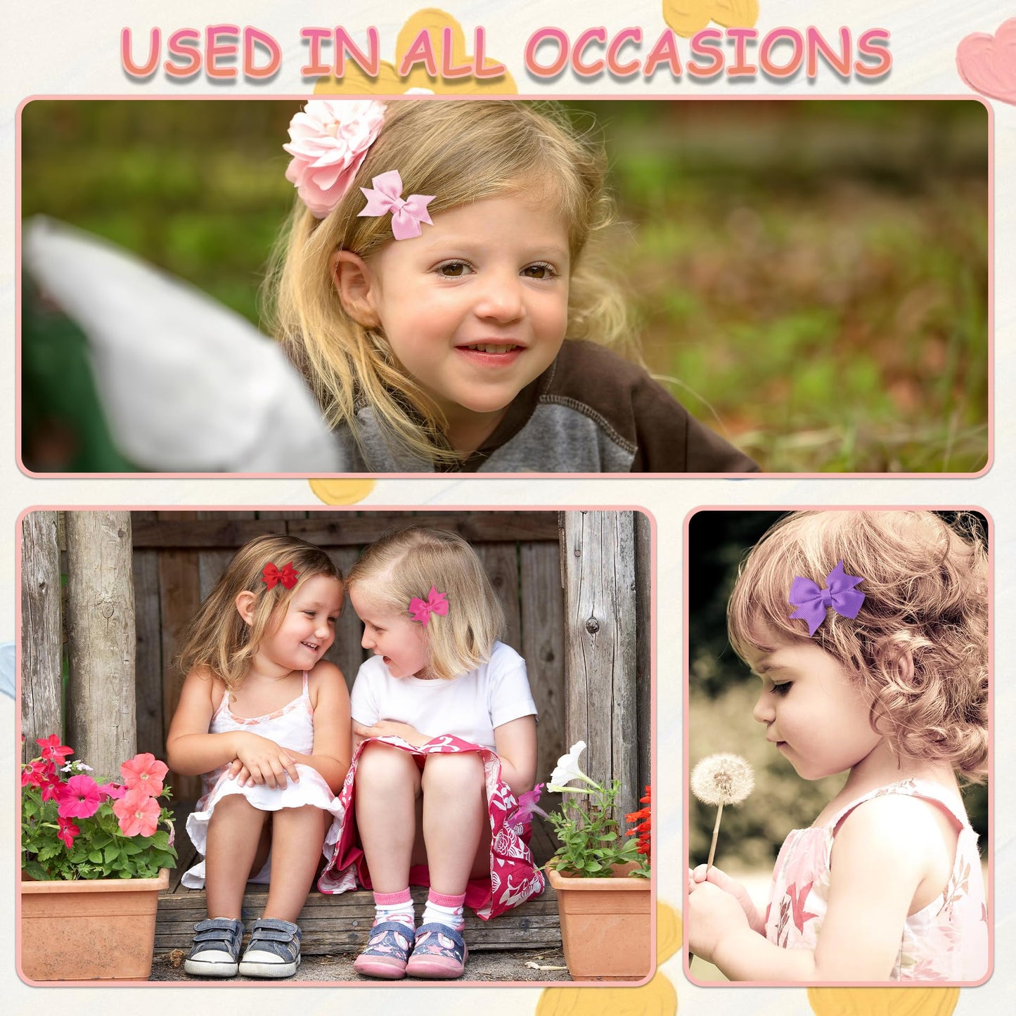 Hair Bows For Girls, 60Pcs 2' Fully Lined Alligator Hair Clips, Toddler Hair Accessories (30 Colors In Pairs)