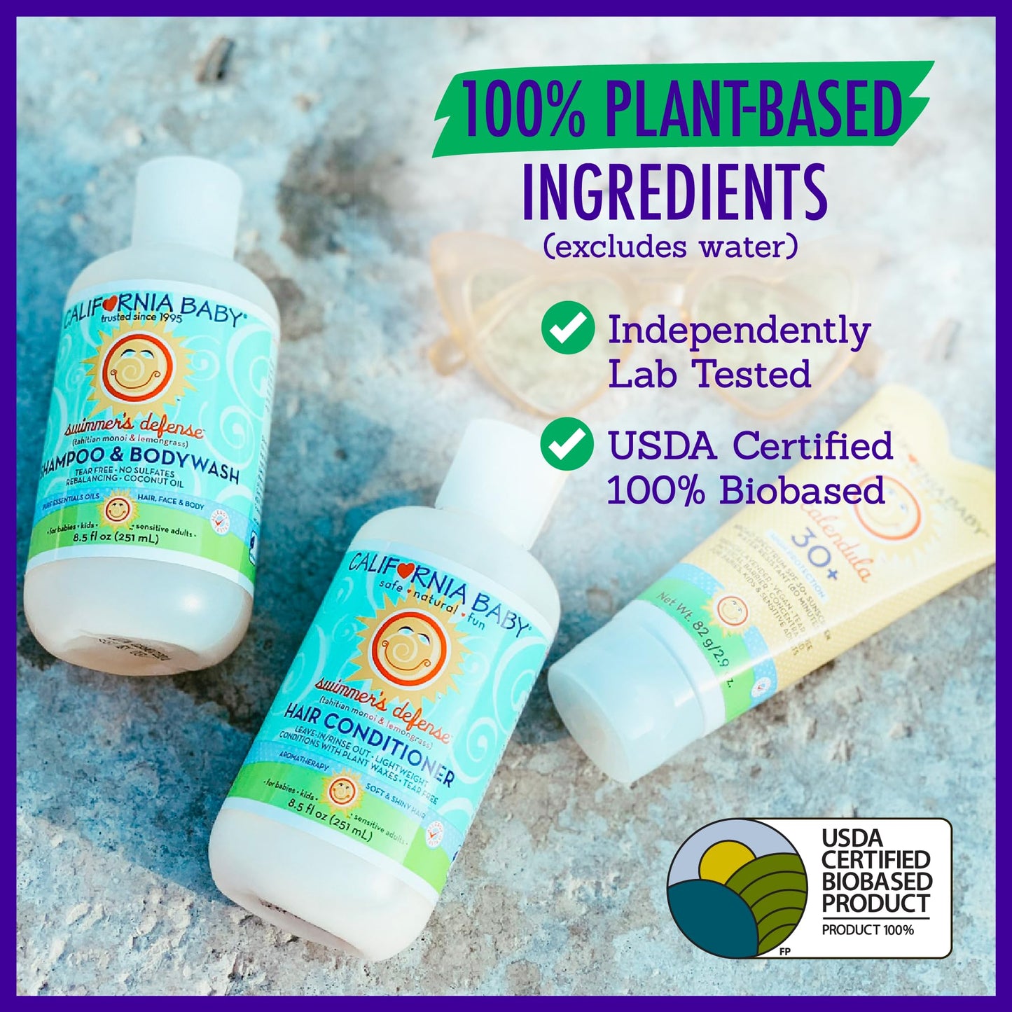 California Baby Swimmer'S Defense | Moisturizing After Swim Shampoo For Kids | 100% Plant-Based | Allergy Friendly | 251 Ml / 8.