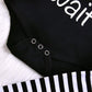 Besokuse Baby Unisex Worth The Wait Arrow Printed Romper Striped Pant Hat Outfit Clothes (Black, Newborn)