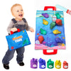 Montessori Toys for 1 Year Old - Cloth Fishing Game with Stacking Cups, Color Sorting & Number Learning Toys for Toddlers 1-3, 1