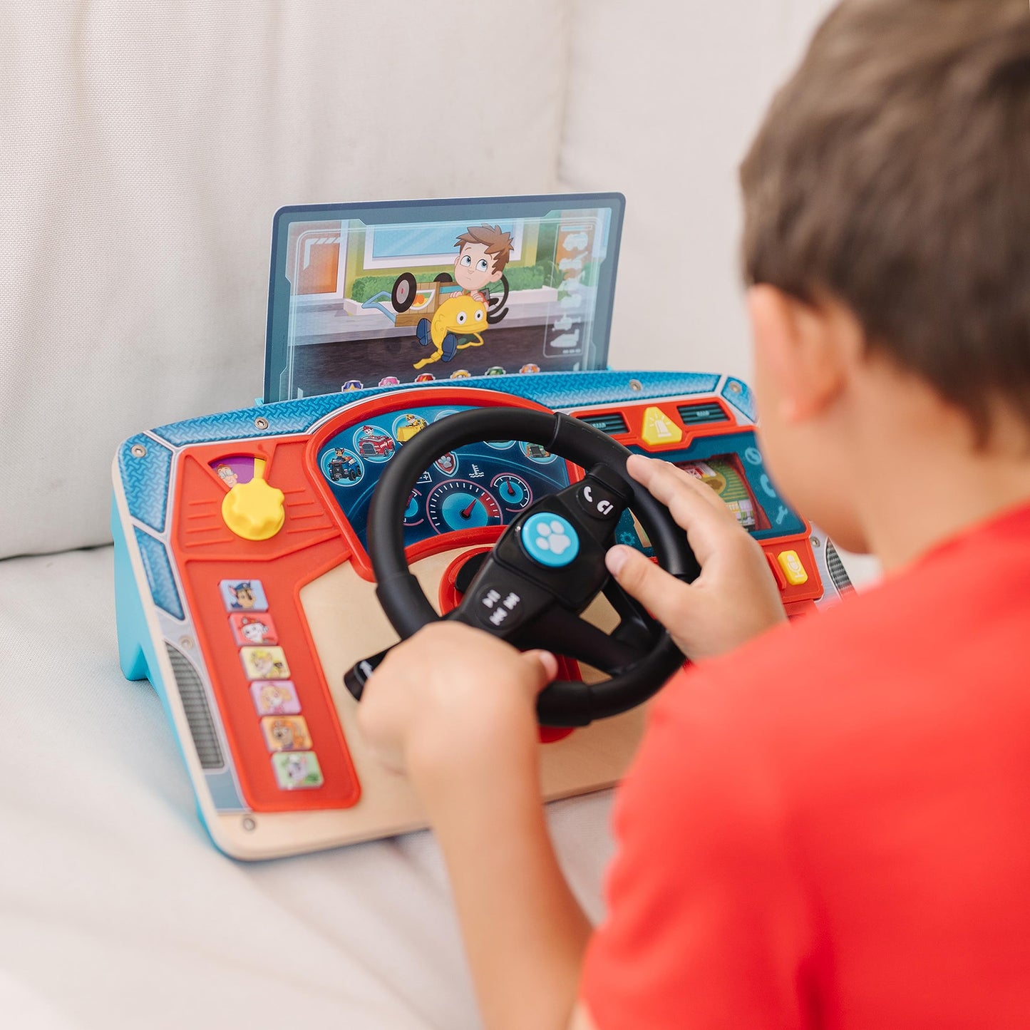 Melissa & Doug PAW Patrol Rescue Mission Wooden Dashboard - Kids Activity Board, Toddler Sensory Toys, Pretend Play Driving Toy,