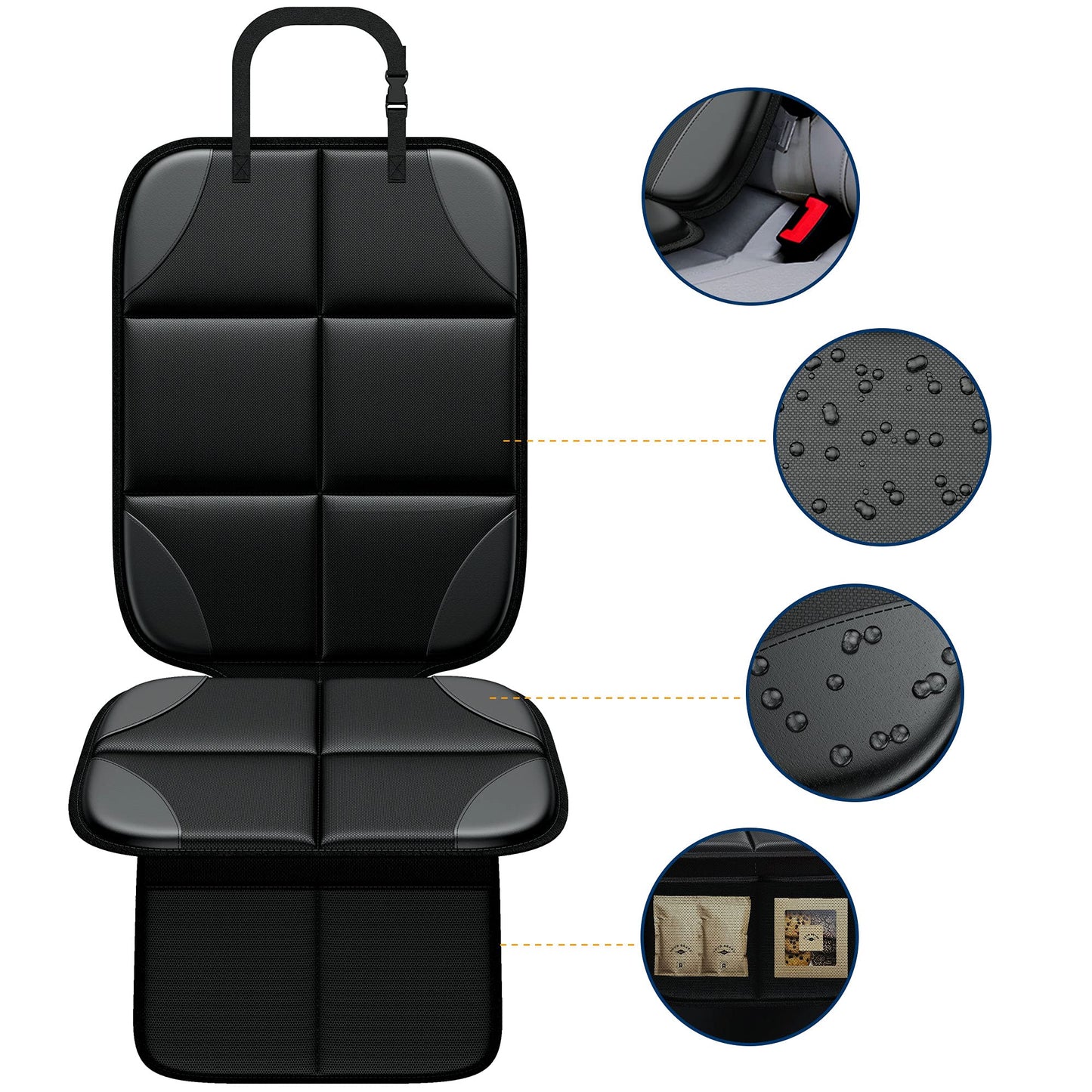 Car Seat Protector Mho+All 2 Pack Auto For Child Baby Car Seats - Large Carseat Sit Savers Mat With Waterproof 600D Fabric & 2 S