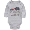 Acwssit My Grandpa Loves Me Baby Boy Clothes Unisex Funny Baby Girl Baby Bodysuit 0-3 Months Graylong