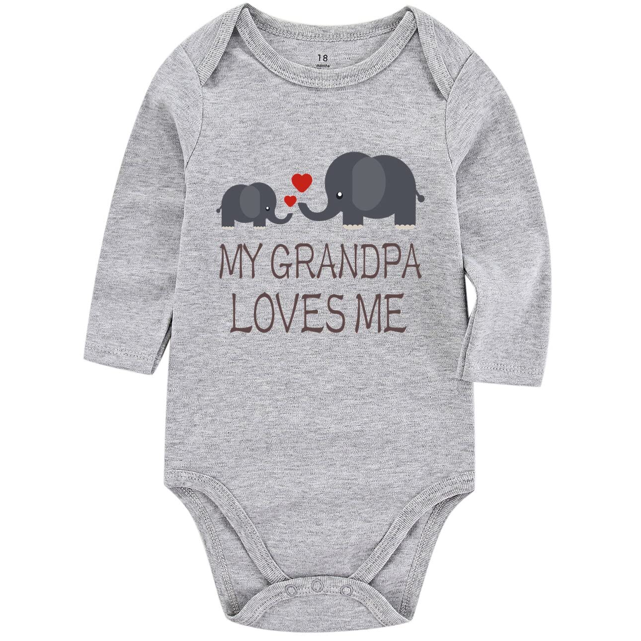Acwssit My Grandpa Loves Me Baby Boy Clothes Unisex Funny Baby Girl Baby Bodysuit 0-3 Months Graylong