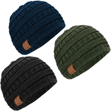 3-Pack Baby Beanies, Baby Hats - Newborn Hats, Baby Boy Hats, Baby Girl Hats For Winter (Urban)