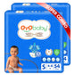 Oyo Baby Pant Style Baby Diapers, Pack Of 2  Small (S), 54Count, For Babies 48Kg, With Aloe Vera Lotion For Rash Protection & 