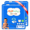Oyo Baby Pant Style Baby Diapers, Pack Of 2  Small (S), 54Count, For Babies 48Kg, With Aloe Vera Lotion For Rash Protection & 