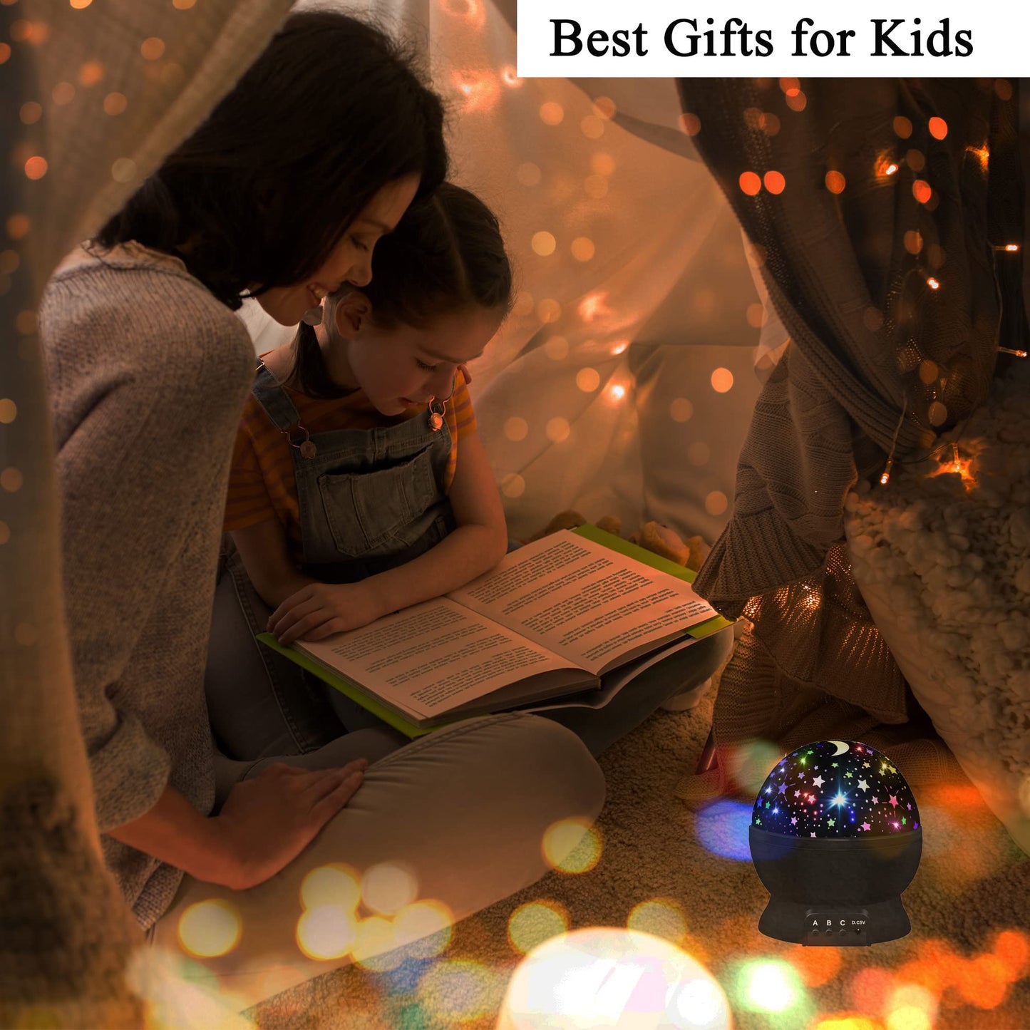Night Light for Kids,Kids Night Lights,Star Night Light Projector,Star Projector 360 Degree Rotation - 4 LED Bulbs 16 Light Colo