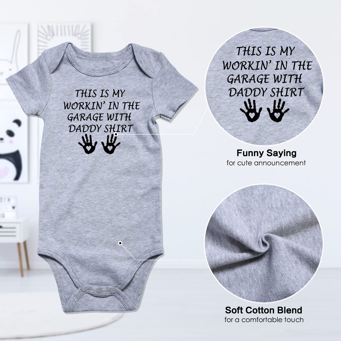 Funnycokid Baby Boys Girls Bodysuit Newborn Stuff Unisex Funny Announcement Romper 6-12 Months Clothes This Is My Workin In The