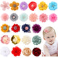 Cinaci 24 Pack Colorful Chiffon Rose Daisy Flower Hair Bows Fully Lined Alligator Hair Clips Handmade Soft Floral Small Hair Bar