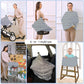 Nursing Carseat Canopy Breastfeeding Cover - Multi-Use Stretchy Car Seat Covers For Babies, Baby Shower Gifts (Grey Arrows)