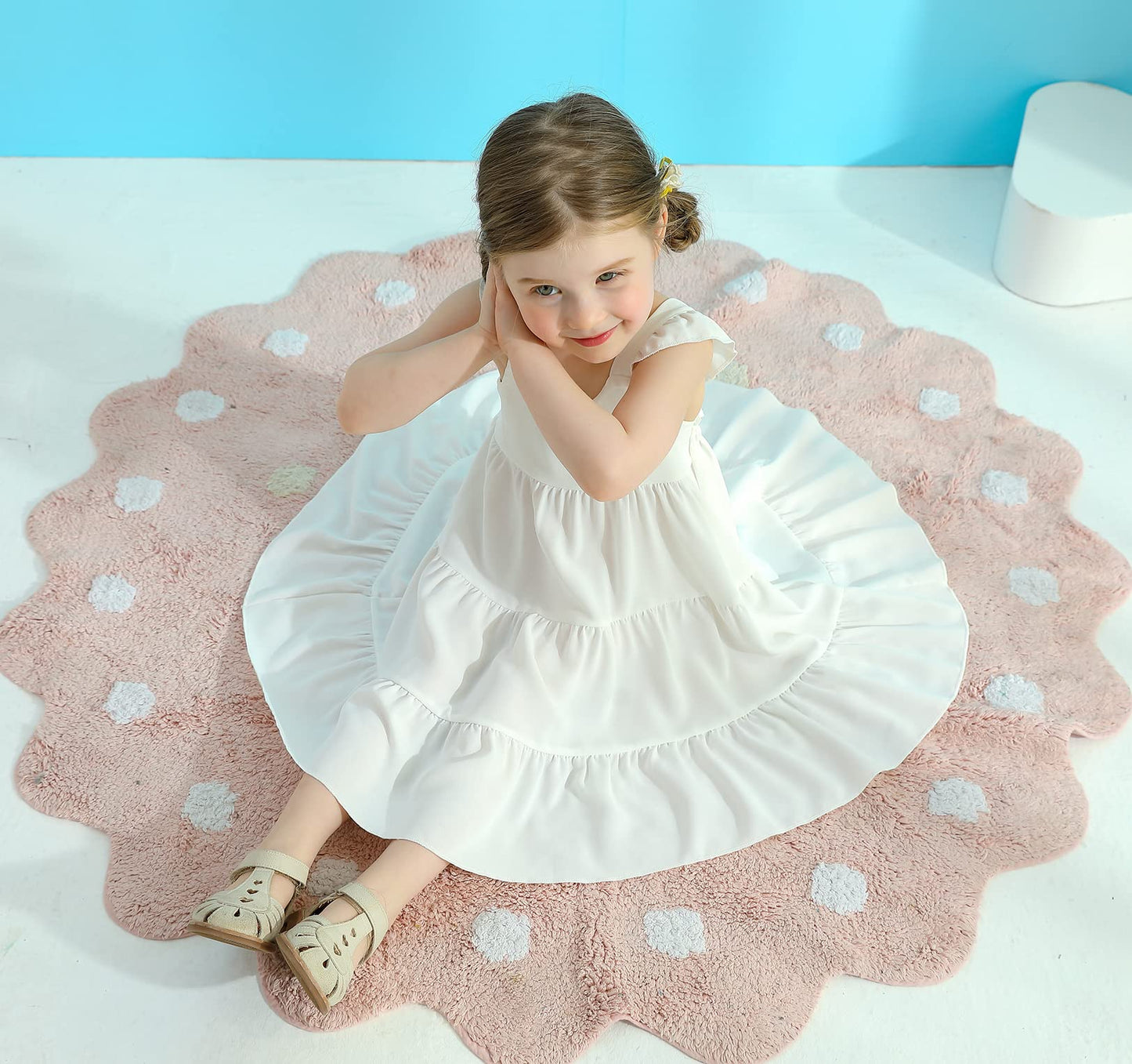 Younger Tree Toddler Girl Outfits Baby Ruffled Sleeveless Princess Dresses Tutu Skirt Summer Sleeveless Smocking Casual Dress(18