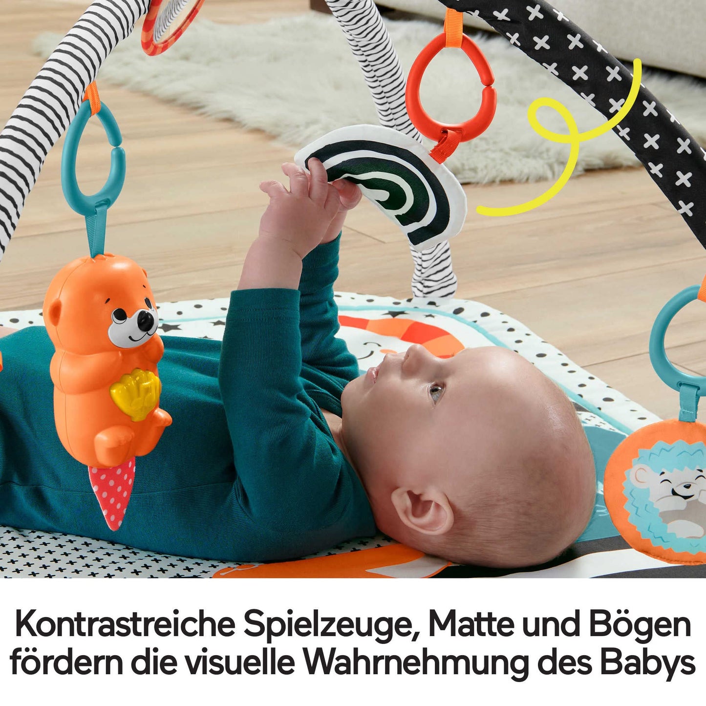 Fisher-Price 3-In-1 Music, Glow And Grow Gym, Infant Activity Play Mat For Tummy Time And Take Along